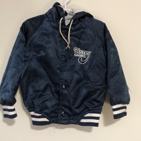 Disney Other - Vintage Disney baby bomber jacket satin blue Donald Duck